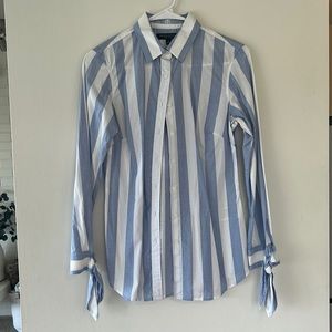 Striped button-up blouse